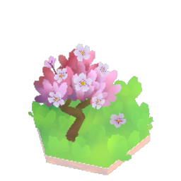 Tuile du jeu avec un arbre fleuri